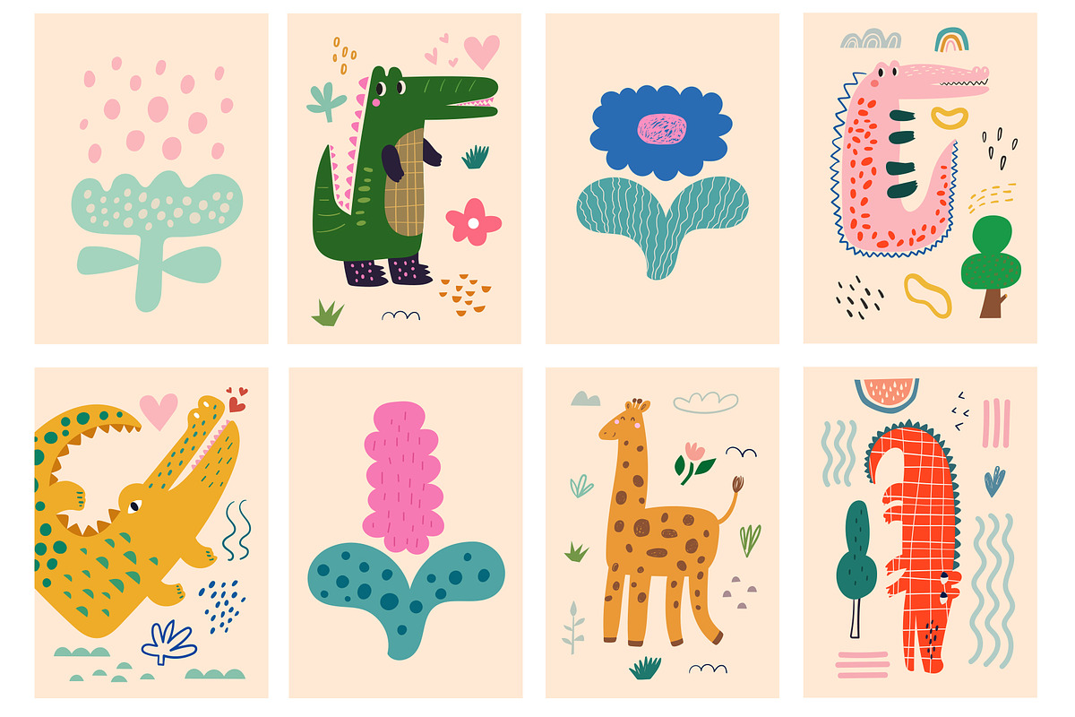Cute baby crocodiles illustrations, an Animal Illustration by MoleskoStudio (Photo 12 of 23)