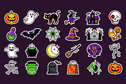 Spooky Halloween Patch Set, a Seasonal Illustration by Rafoz (Thumbnail 1 of 3)