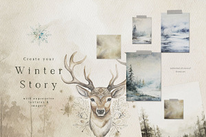 Winter And Christmas Watercolor Set