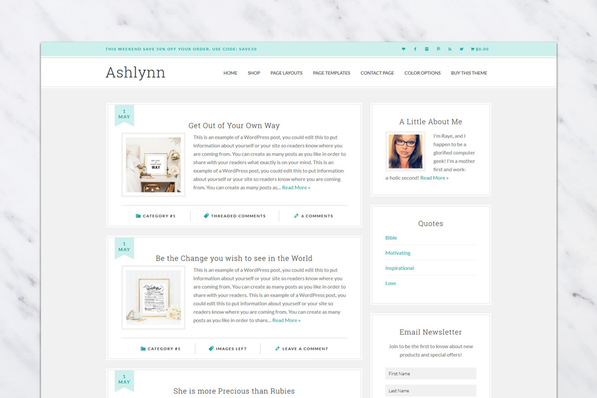 Ashlynn // Genesis eCommerce Theme, a WordPress Template by WP Chic (Photo 2 of 4)