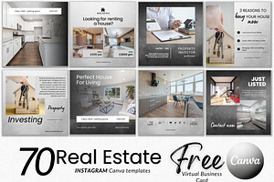 70 REAL ESTATE Canva Templates