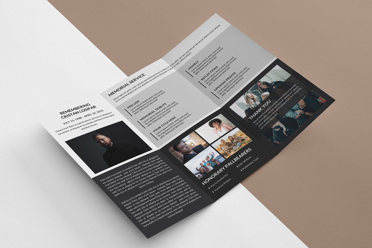 Trifold Funeral & Prayer Card, a Brochure Template by crazyOWL (Photo 8 of 9)