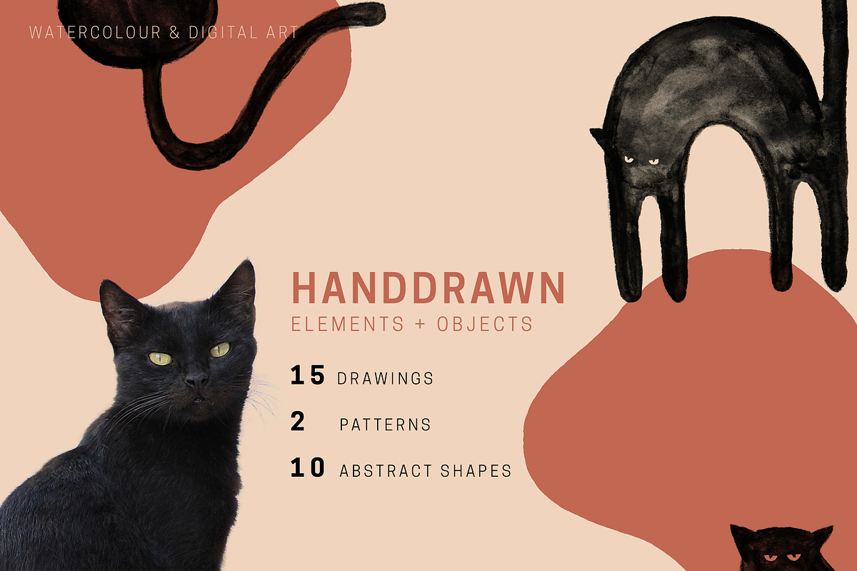 Moody Cat Shapes Collection, an Object Graphic by Lum3n (Photo 2 of 6)