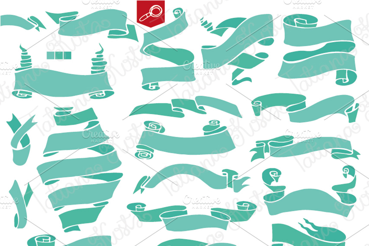 Old ribbon & banner set 01, an Object Graphic by Tatianakost49 (Photo 5 of 5)