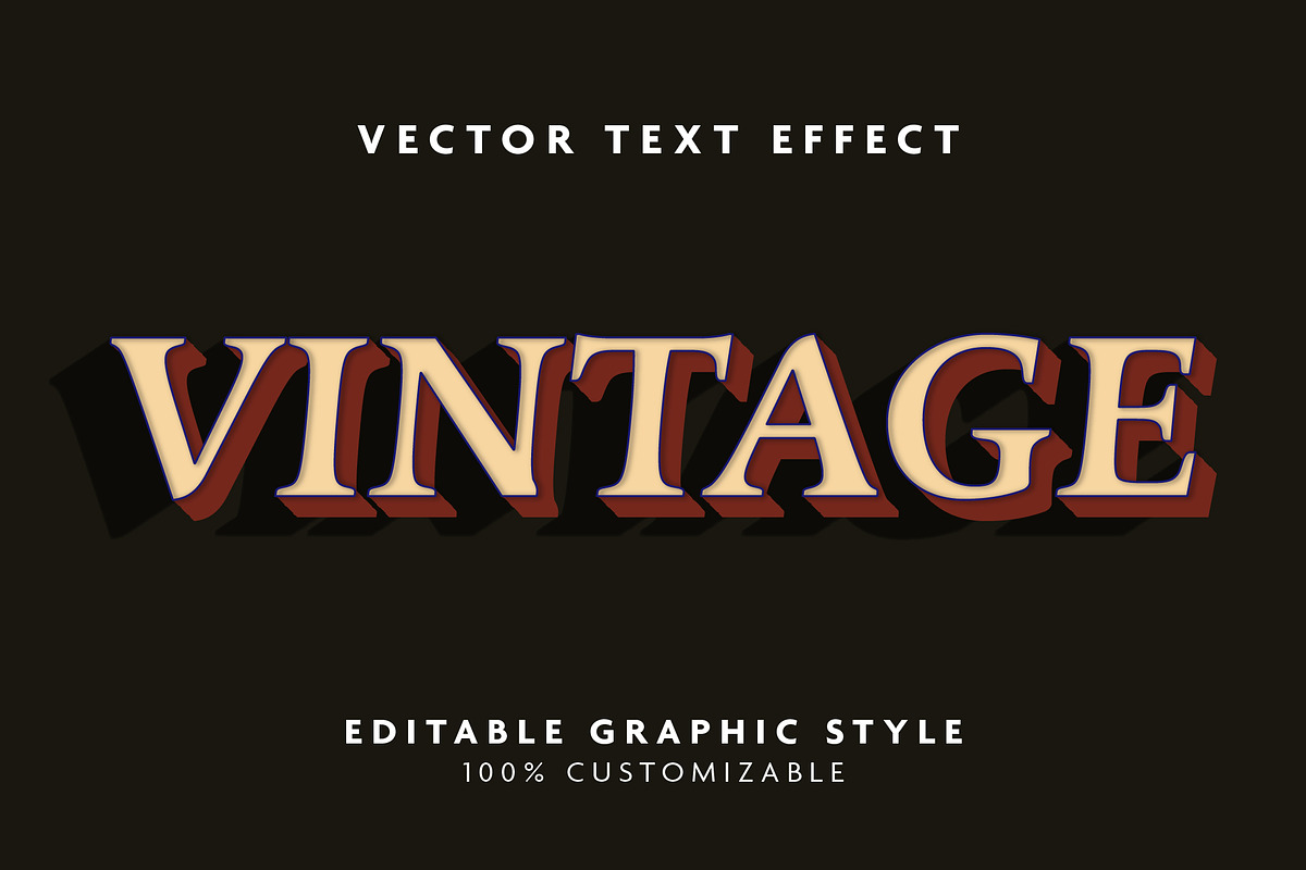 Retro Vintage 3D Style Text Effect