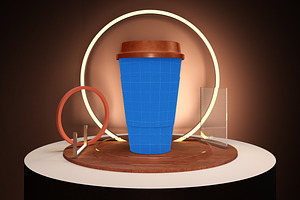 Coffee Cup Neon Mockup