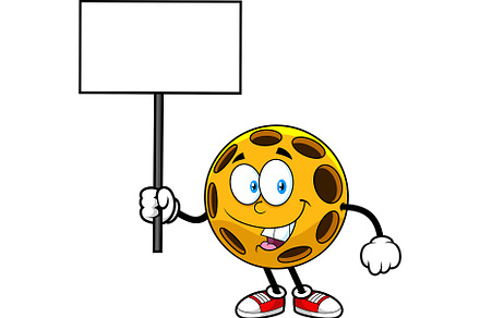Pickleball Holding Blank Sign