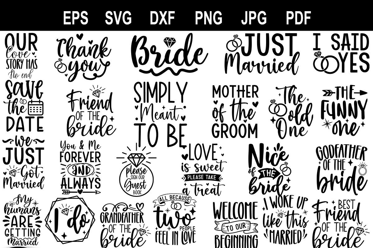 wedding quotes svg bundle, a Pattern Graphic by Etcify (Photo 2 of 5)