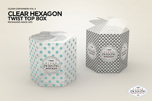 Clear Hexagon Twist Top Box Mockup