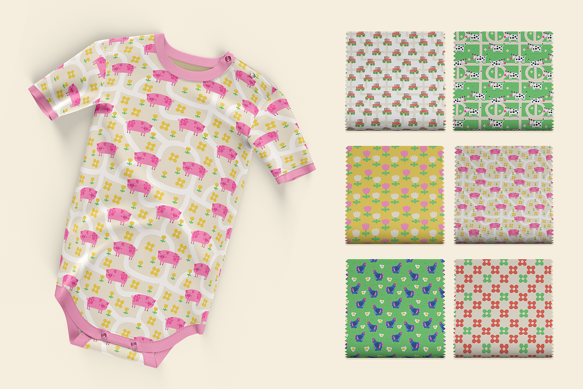 Cute Farm. Prints and patterns set, an Animal Illustration by Oliana Moroz (Photo 3 of 21)