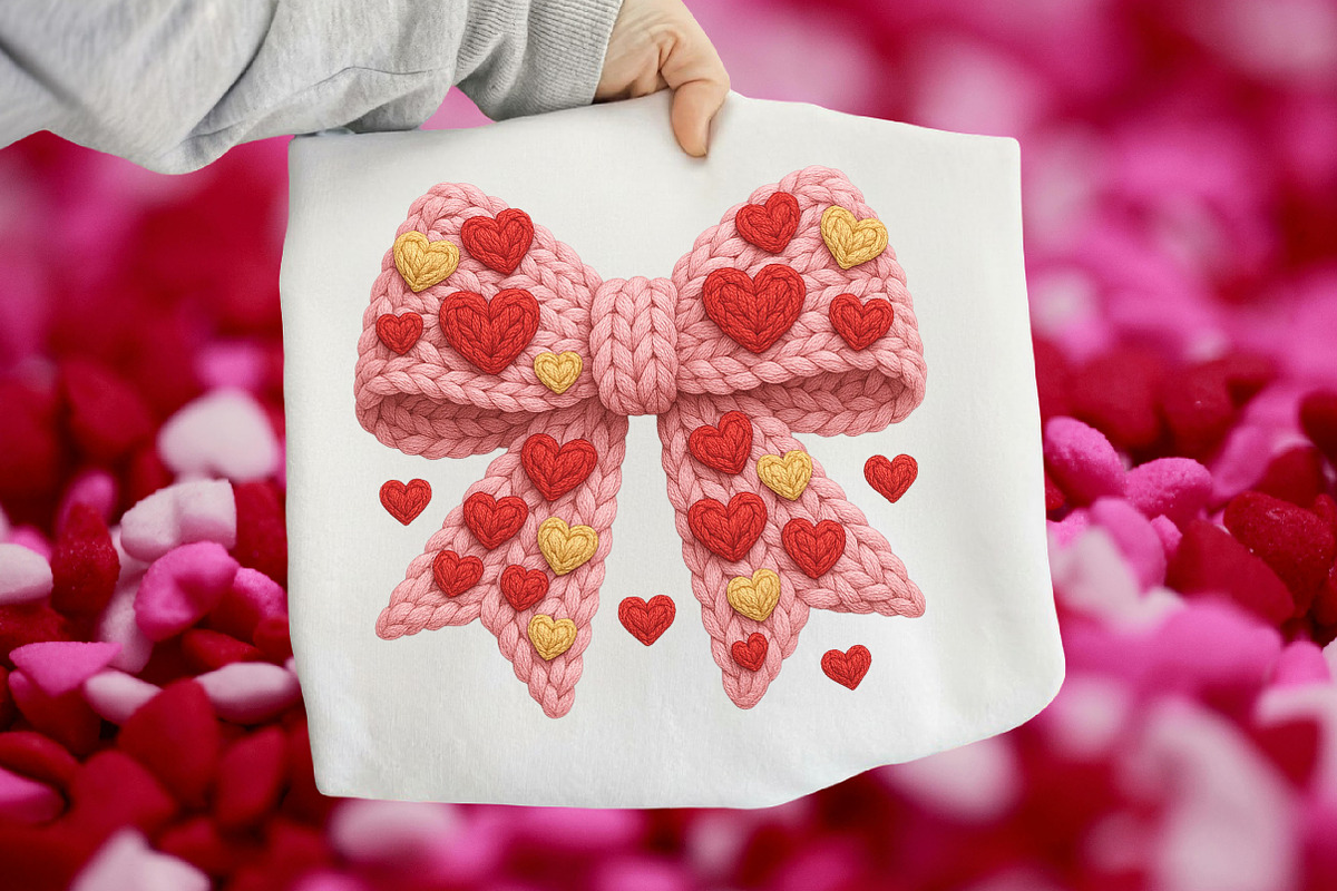 Crochet Valentines Day Coquette Bow, an Illustration by CraftArtStudio (Photo 1 of 4)