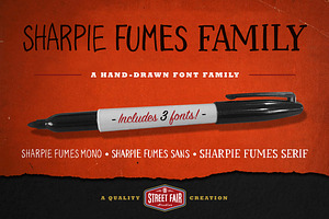Sharpie Fumes Font Family, a Sans Serif Font by Glen Gauthier
