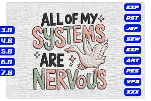 Funny Systems Goose Embroidery, a Decorative Illustration by Purpose Ekbal