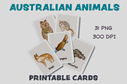 AUSTRALIAN ANIMALS printable cards, a Card Template by svetodesign (Thumbnail 1 of 5)