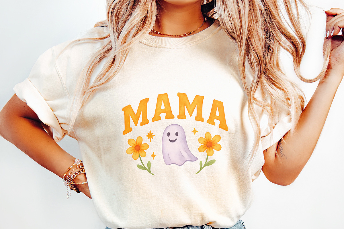 Mama PNG, Cute Ghost Floral, an Illustration by SharpMarketplace (Photo 6 of 9)