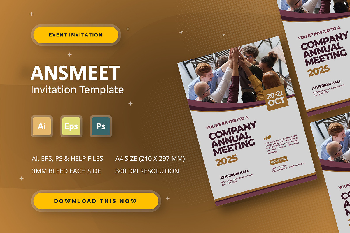 Ansmeet - Event Invitation, an Invitation Template by StreaksideStd (Photo 2 of 2)