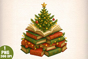 Bookish Christmas Png Christmas Tree, an Illustration by Daily.Designs (Thumbnail 1 of 5)