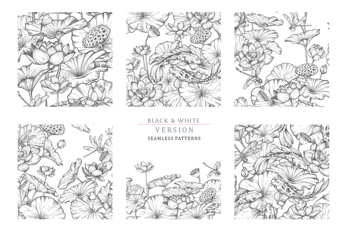 Lotus Blossom Vector Collection, a Pattern Graphic by Molly art (Photo 16 of 16)