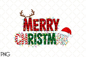 Merry Christmas PNG, Sublimation, an Illustration by Black Bird Studio