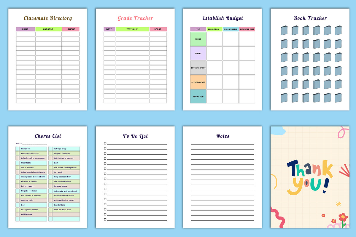 Editable Kids Activities Planner, a Stationery Template by Designmela01 (Photo 4 of 4)