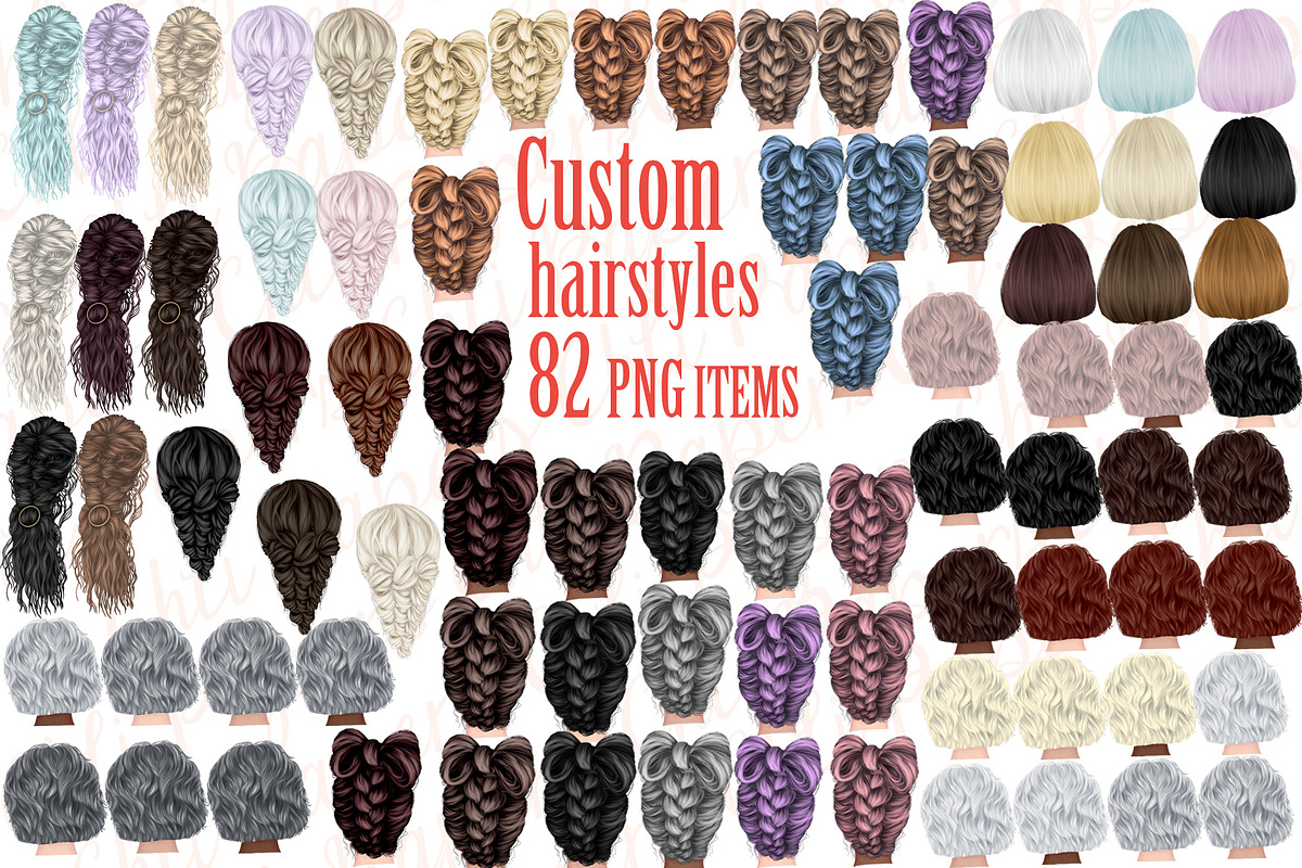 Custom Hairstyles Clipart, an Illustration by chilipapers (Photo 1 of 3)