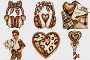 Mocha Valentine's Day Clipart, an Illustration by DreamCafeArt (Thumbnail 2 of 6)