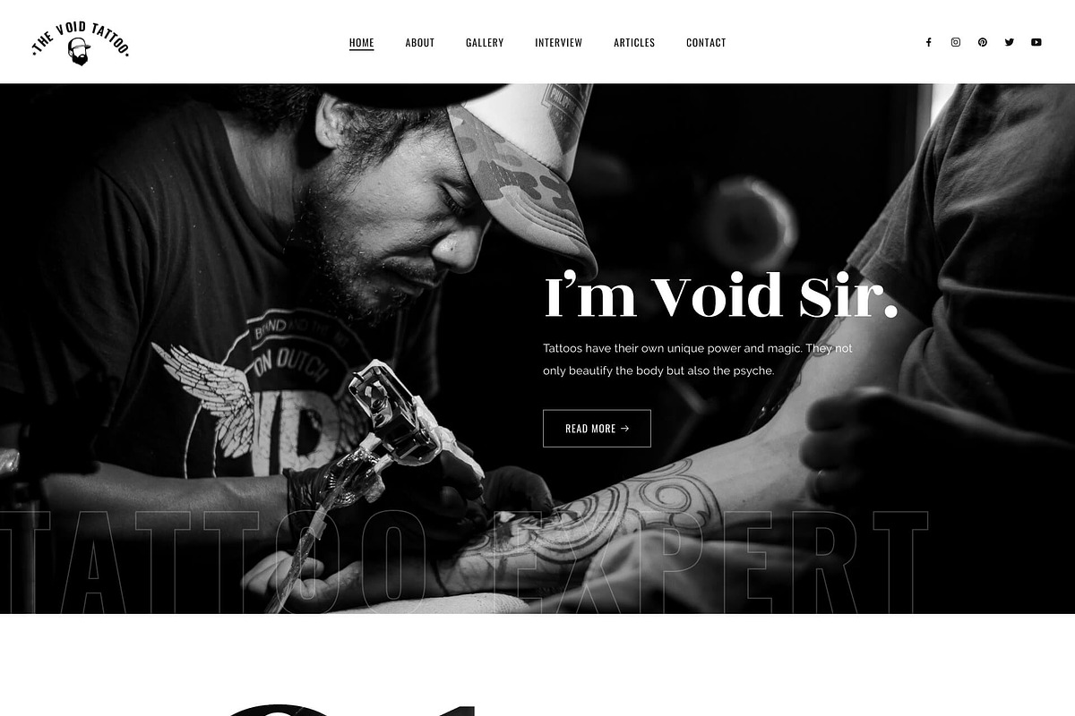 Void Tattoo – One-Page Tattoo HTML, a HTML Template by TemplatesJungle (Photo 2 of 2)