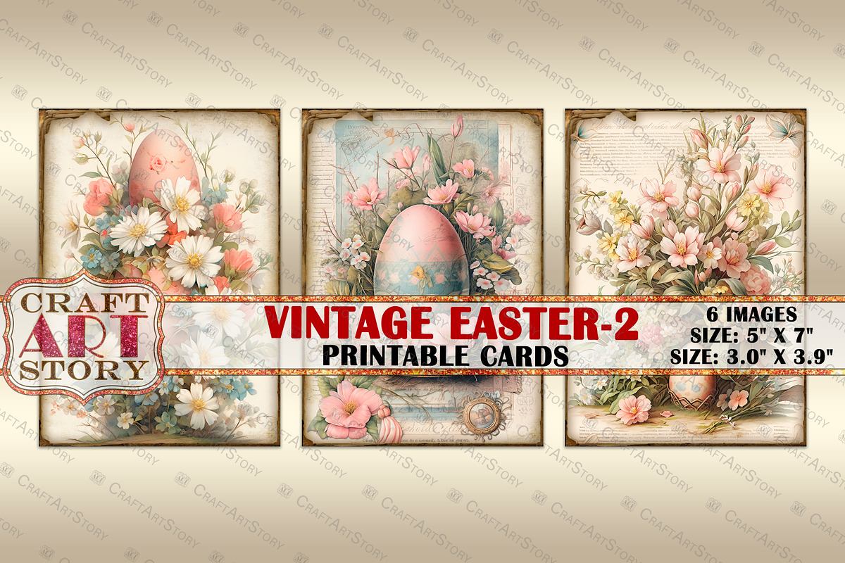 Easter collage cards Atc ACEO--2, an Object Illustration by CraftArtStory (Photo 3 of 4)
