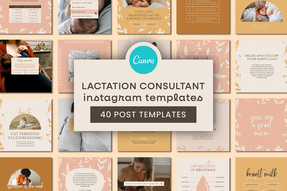Lactation Consultant Instagram Posts, a Social Media Template by Templatez.Co (Photo 1 of 6)