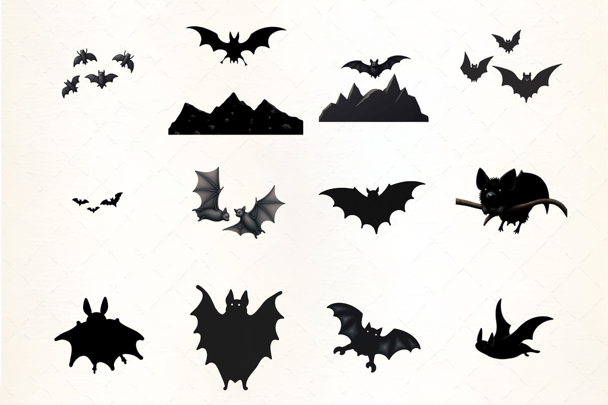 Bats Silhouettes Clipart, an Icon by CrexoraLab (Photo 4 of 5)