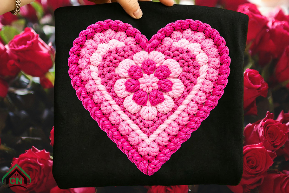 Faux Yarn Crochet Valentine Heart, an Illustration by Craft Nest (Photo 7 of 8)