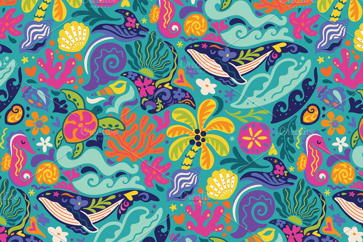 Warm Tides & Coral Stories, a Pattern Graphic by PenguinHouse (Photo 6 of 13)