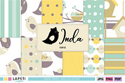 Spring Bird Digital Paper Pack, a Pattern Graphic by Lapeticrafter (Thumbnail 1 of 5)