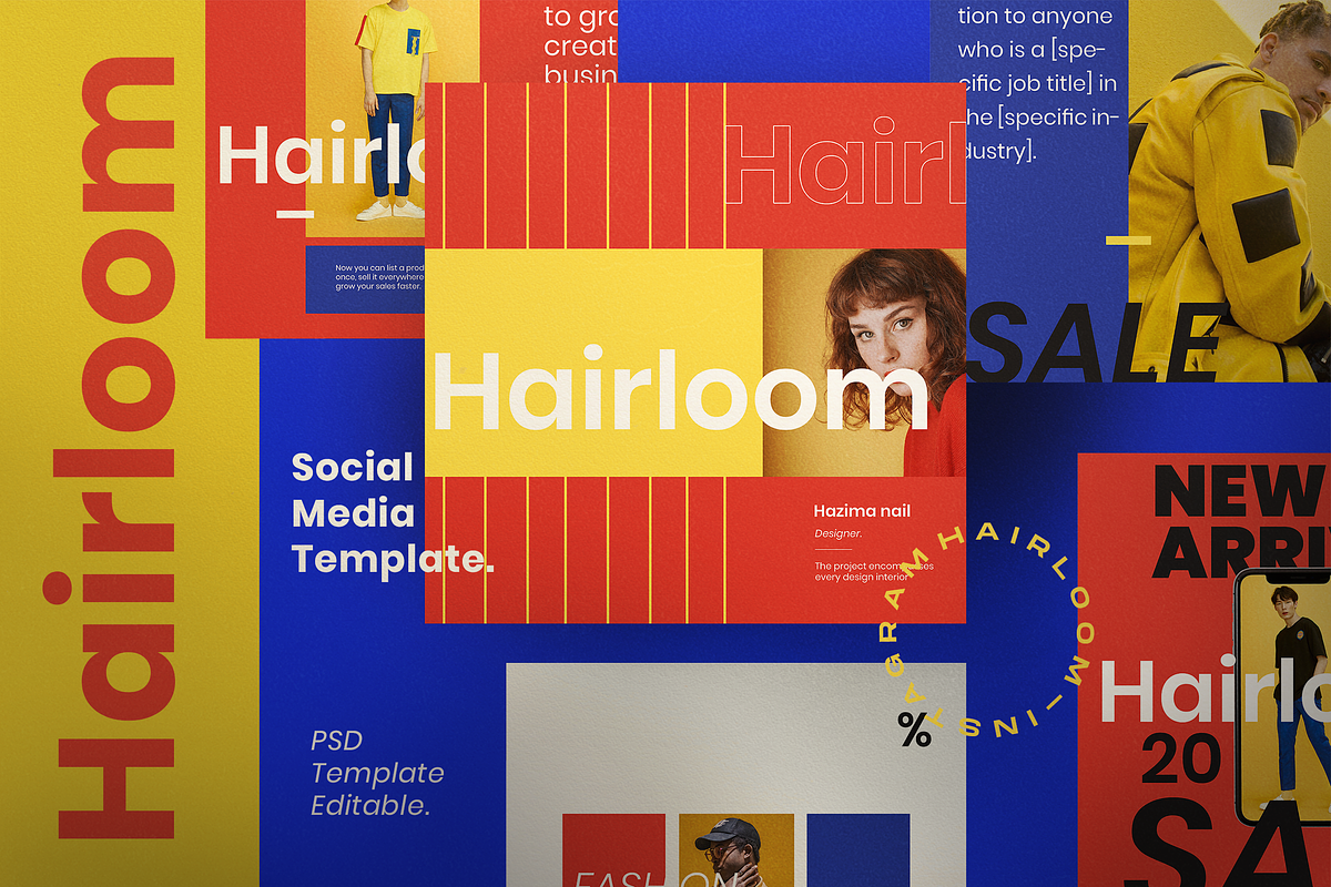 HAIRLOOM-Social Media Template + SG, a Social Media Template by Dirtytemp Studio (Photo 3 of 5)