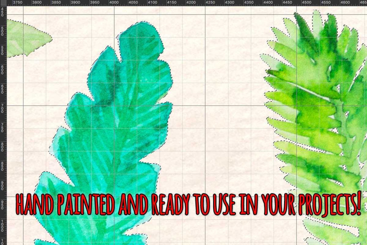 Tropical Palm Leaves Watercolor, a Seasonal Illustration by Violet LeBeaux (Photo 3 of 3)