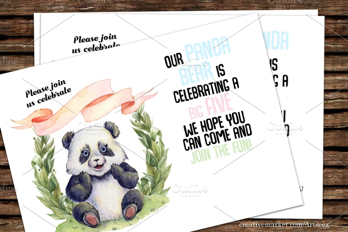 DIY Panda Printable Invitation, an Invitation Template by Artseez (Photo 2 of 2)