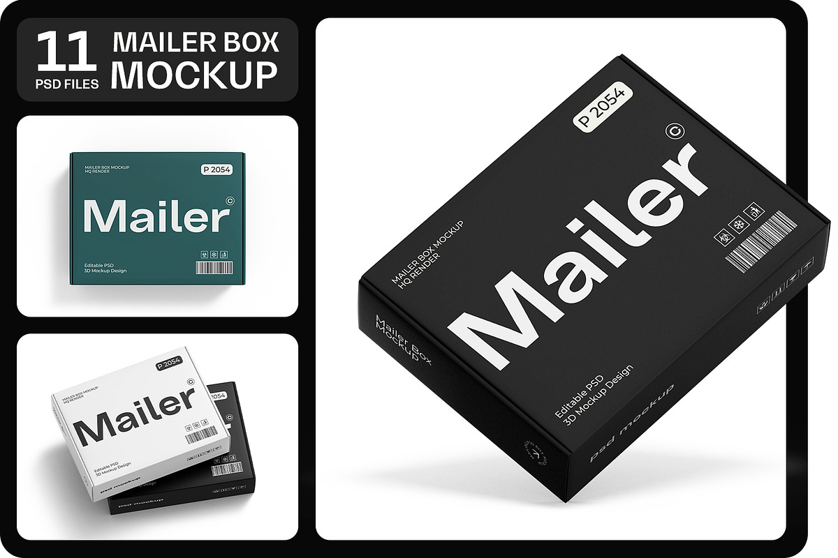 Cardboard Shipping Mailer Box Mockup, a Packaging Mockup by Ram Studio LLC (Photo 1 of 14)