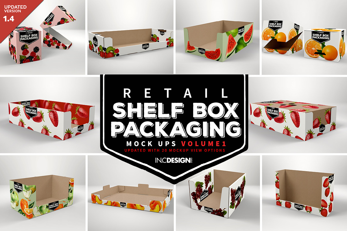 Retail Shelf Box Packaging Mockups1, a Packaging Mockup by INCDesign (Photo 1 of 32)
