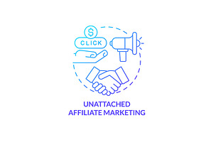 Unattached affiliate marketing blue, an Icon by IMG Visuals