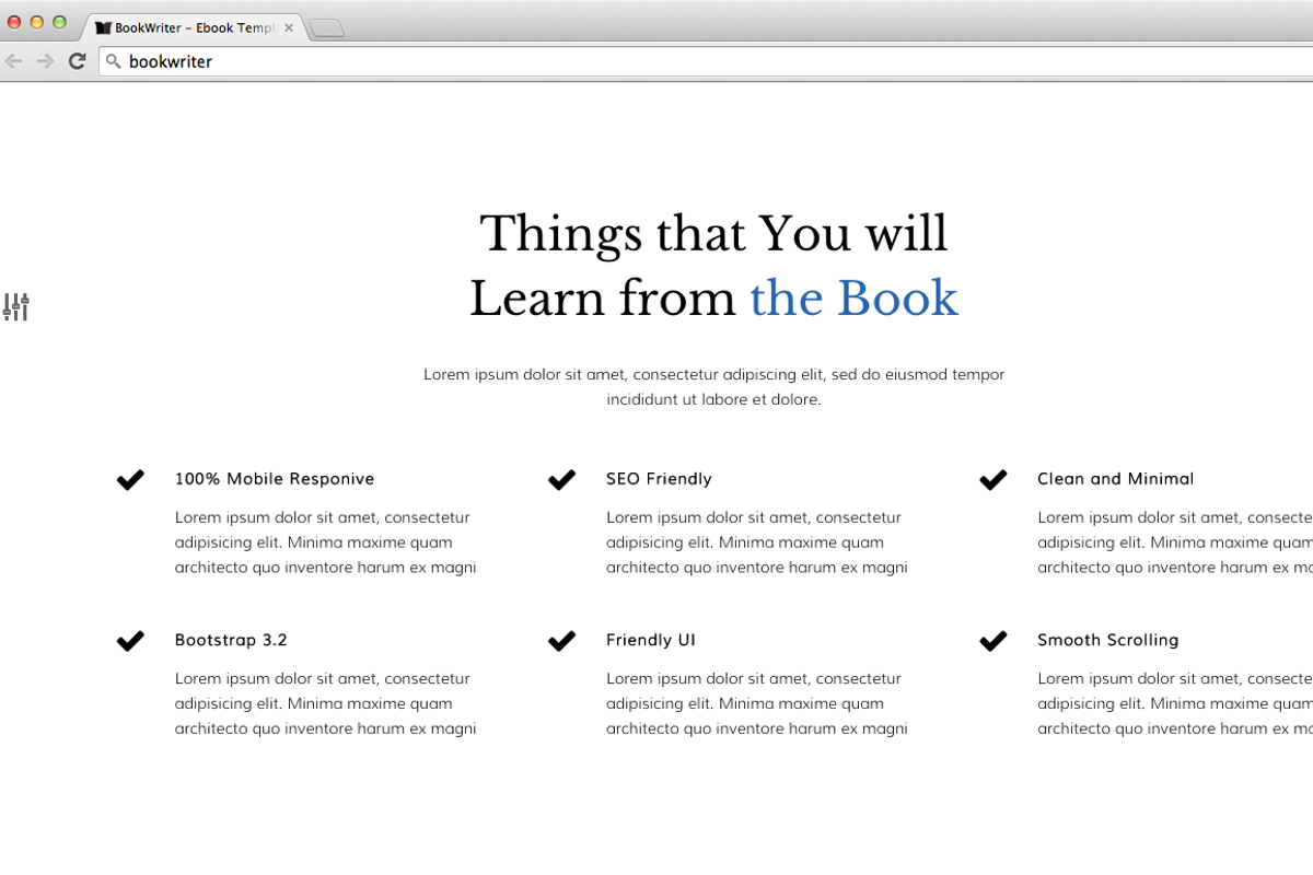 BookWriter - eBook Landing Page, a Bootstrap Template by Tarsier Graphics (Photo 3 of 3)