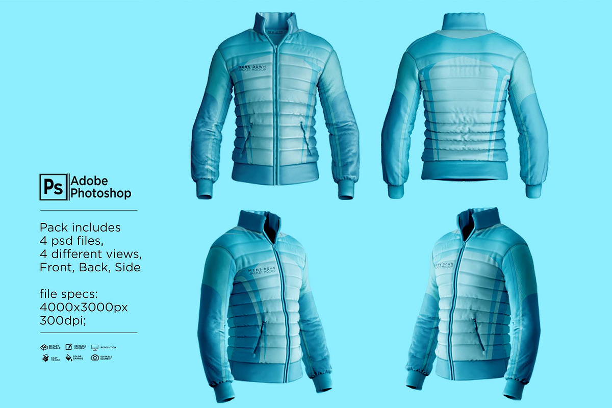 Men's Downs Jacket Mockup, a Hoody Mockup by Nanggroe Scripting (Photo 6 of 9)