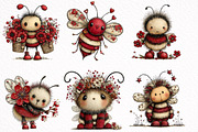 Whimsical Spring Bee Clipart PNG, an Illustration by DreamArtGraphic (Thumbnail 3 of 8)