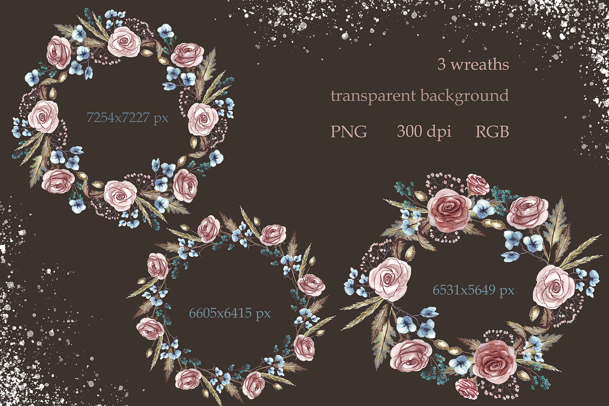 Dusty rose and herbs. Watercolor, an Illustration by Alena Kurian (Photo 5 of 7)