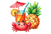 Watercolor Summer Cookies Clipart, an Illustration by Designking (Thumbnail 2 of 3)