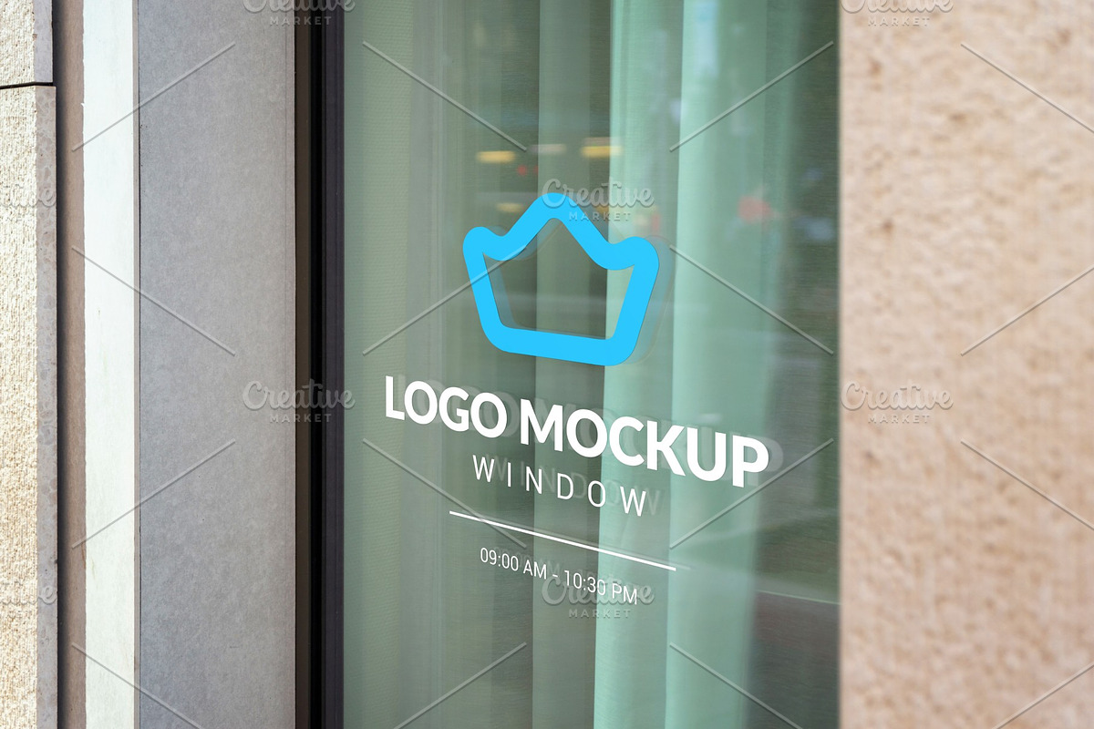 Window Logo Mockup Blue Icon, an Advertising Mockup by RSplaneta (Photo 1 of 2)