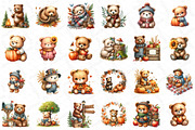 Watercolor Autumn Bear Clipart, an Illustration by DreamPrint404 (Thumbnail 4 of 6)
