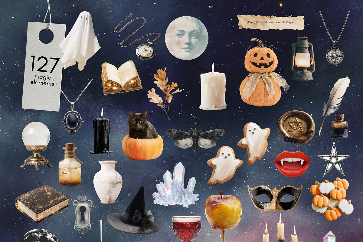 Halloween mystery - collage pack, an Object Graphic by VirinaDesign (Photo 5 of 10)