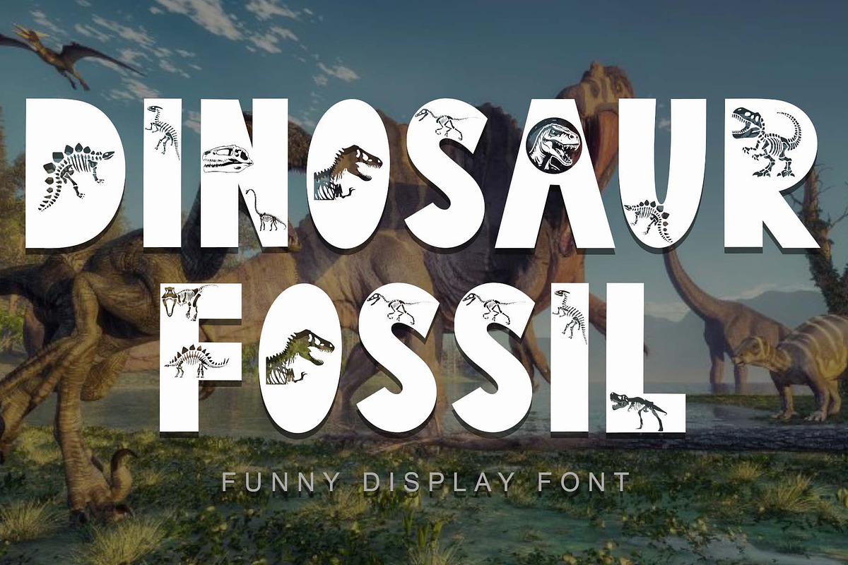 Dinosaur Fossil, a Font by Yoga Letter (Photo 1 of 8)