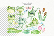 Watercolor Frog Clipart, an Illustration by OllyKo Art (Thumbnail 3 of 5)