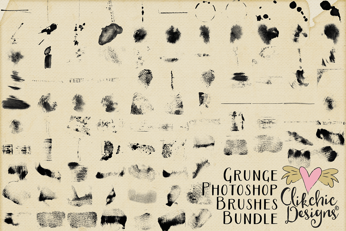 Grunge Texture Photoshop Brushes 50%, a Brush Add-On by Clikchic Designs (Photo 2 of 13)